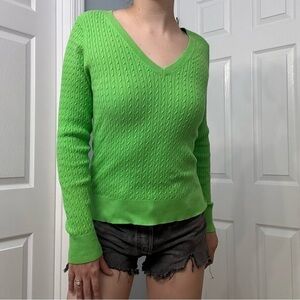Vintage Lilly Pulitzer Sweater Polo Knit V-Neck Preppy Casual Size Medium